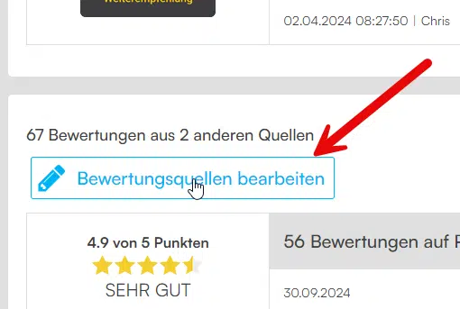 Bewertungsquellen bearbeiten anklicken