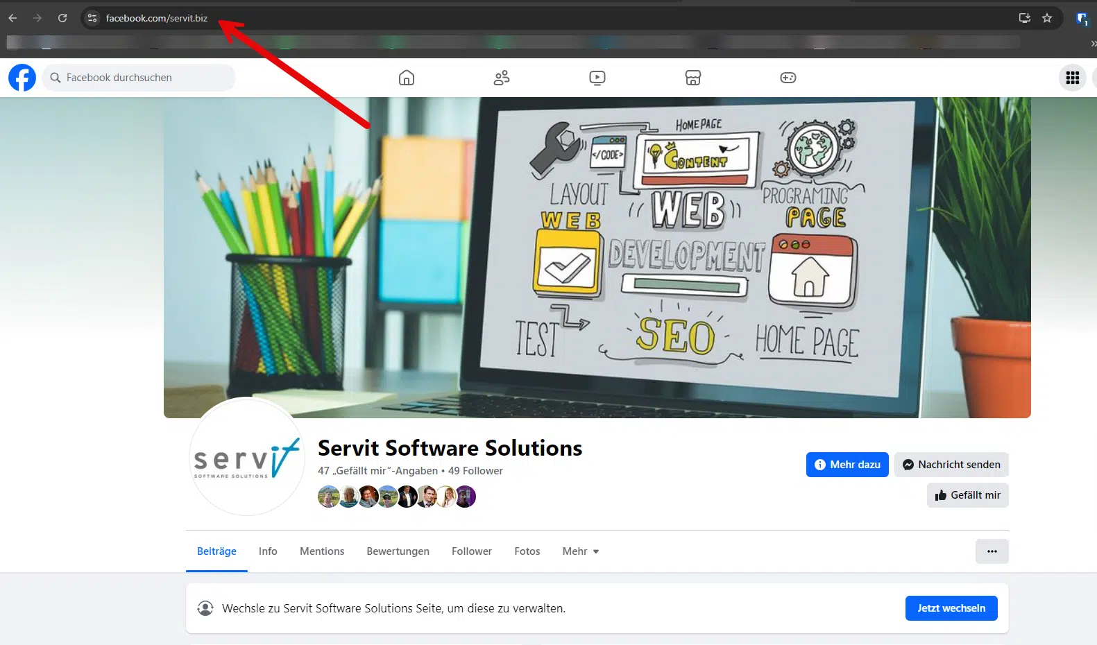 Servit Software Solutions Facebook Seite